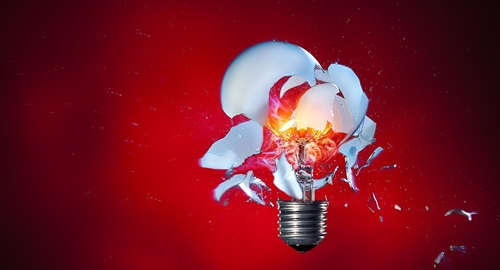 Image of exploding light bulb