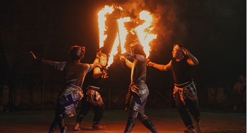Traditional fire dance in Indonesia